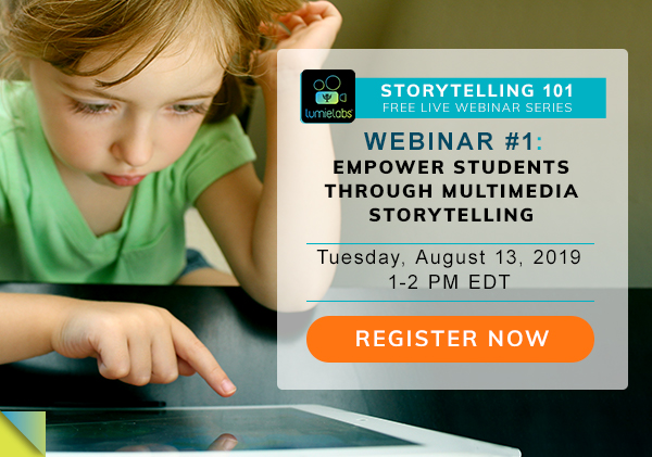 
STORY TELLING: 101 FREE LIVE WEBINAR SERIES																

WEBINAR #1: EMPOWER EARLY LEARNERS
THROUGH MULTIMEDIA STORY TELLING

----------------------------------------
Tuesday, August 13, 2019  |  4PM EST
----------------------------------------																								

[  REGISTER NOW  ]

								